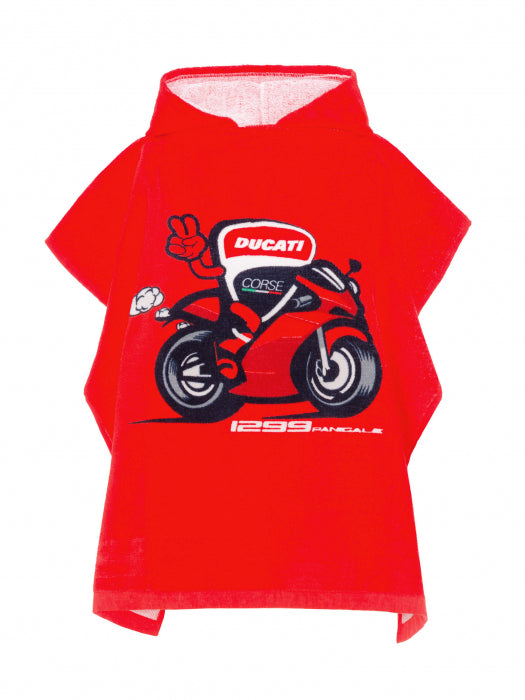 DUCATI CORSE TEAM - KIDS COLLECTIONS - RED PONCHO TOWEL